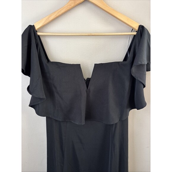 Forever 21 Womens Black Maxi Dress Off Shoulder NWT Size Small Evening Gown - Picture 2 of 7